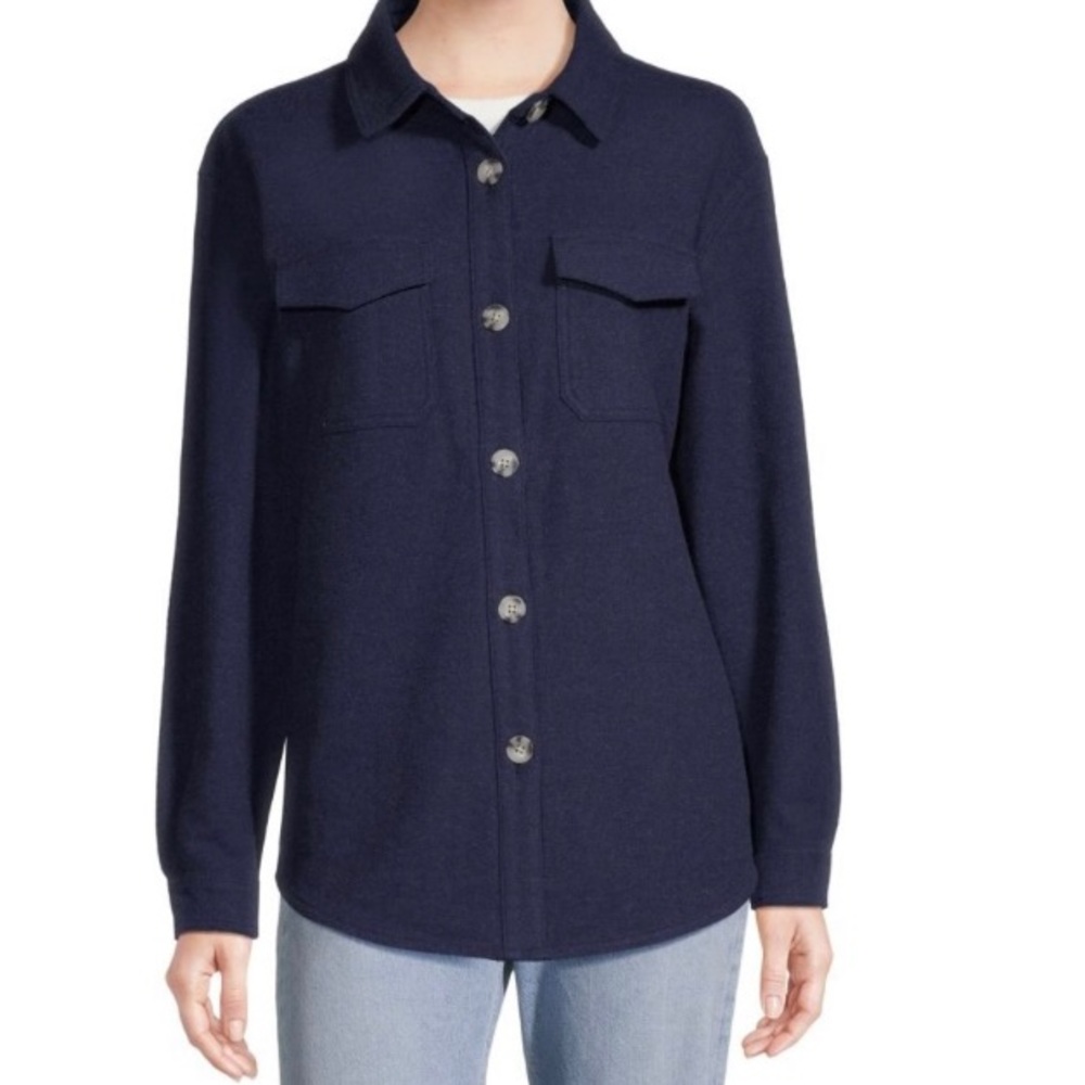 Ripzone Womens Lynn Shacket Navy Blue Barn Jacket Small Overshirt